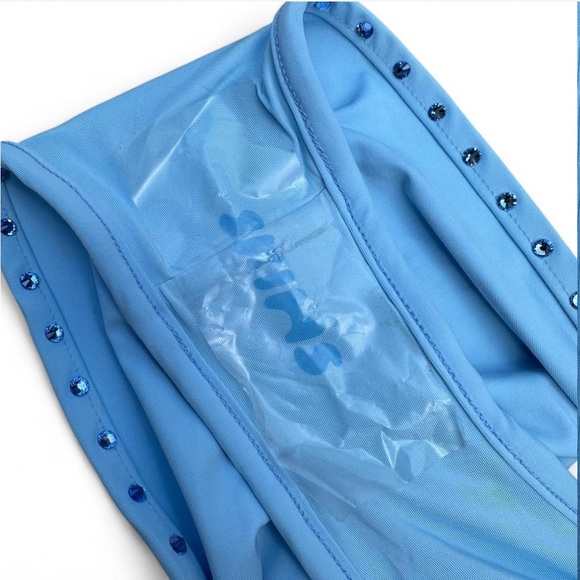 SKIMS RHINESTONE SWIM TIE BIKINI BOTTOM | COLOR: IRIS BLUE | SIZE:M - Picture 12 of 13